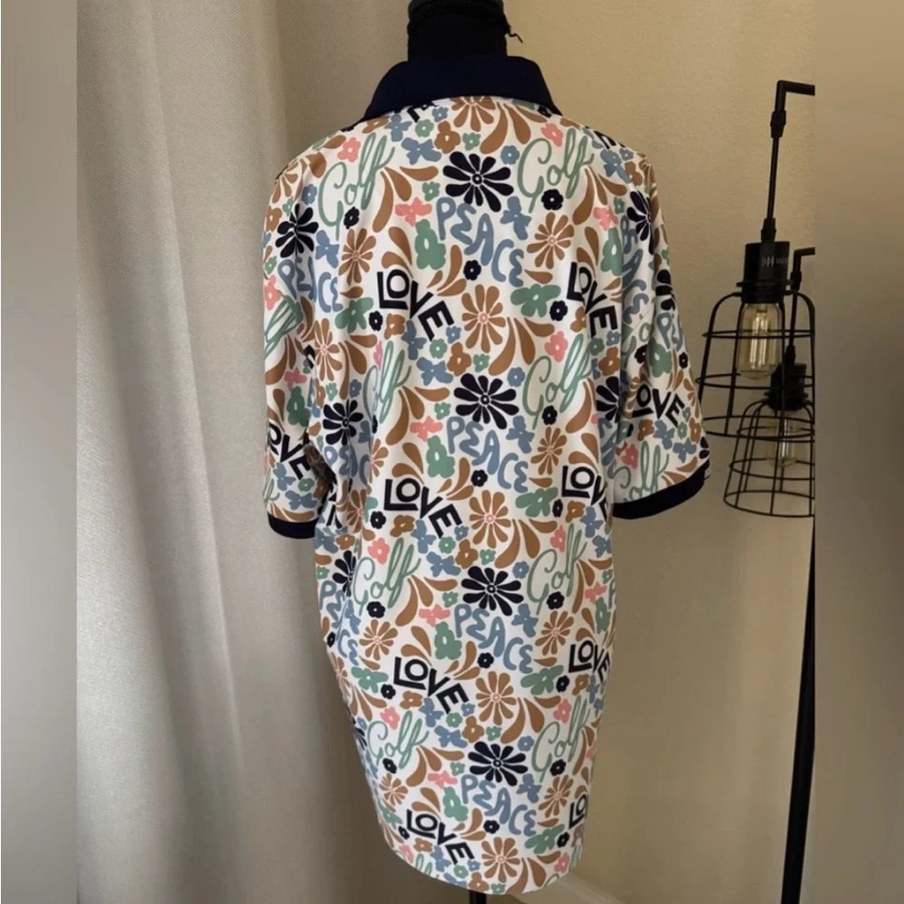 Smith & Quinn Golf Polo Shirt Large Colorful Print Performance Men’s